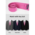 thumbnail image 5 of HISDERN Solid Color Ties for Men Business Tie and Pocket Square Set Classic Satin Mens Wedding Necktie,Pink, 5 of 11