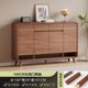 thumbnail image 1 of Zapatero de madera maciza de nogal, mueble de entrada para el hogar, mueble de almacenamiento de gran capacidad para balcón, nuevo explos 2024, 1 of 4