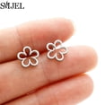thumbnail image 2 of Mini pendientes de acero inoxidable para mujer, aretes simples en forma de U, estrella pequeña, corazón, cruz, flor, triángulo, oreja perforada, 2 of 2
