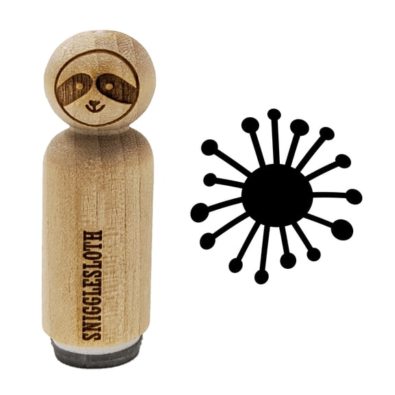 Dandelion Doodle Rubber Stamp for Scrapbooking Crafting Stamping - Mini 1/2 Inch