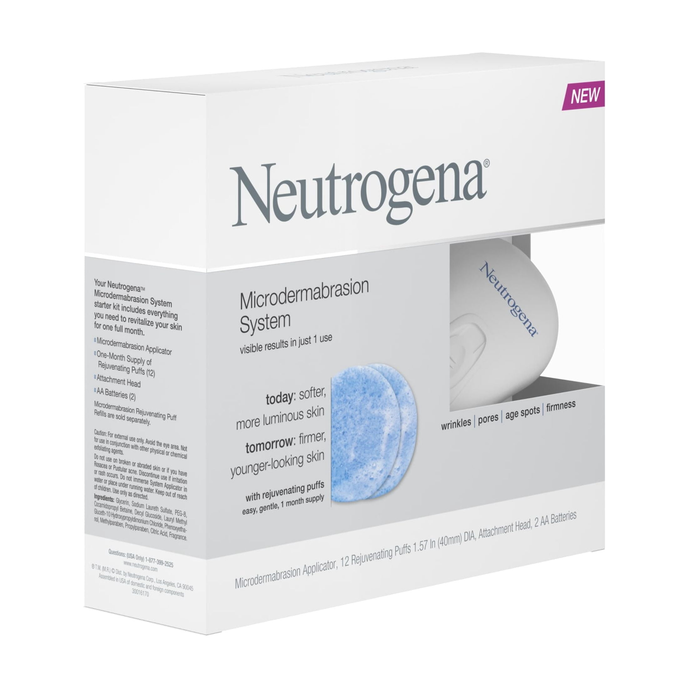 Neutrogena Microdermabrasion Kit, 1 Month Skin Exfoliator w/ Glycerin, 1 Count