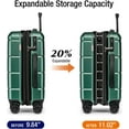 thumbnail image 2 of Green Carry On Luggage 22x14x9 Airline Approved Expandable 20 Inch Hardshell Carry On Suitcase with Wheels TSA Lock Small, 2 of 15