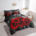 thumbnail image 4 of Feelyou Red Rose Flower Twin Bedding Sets 7-Piece for Couple, Romantic Flower Floral Bedding Comforter Set, Happy Valentine's Day Reversible Sheet Sets, Ultra Soft Bedroom Decor, 4 of 9