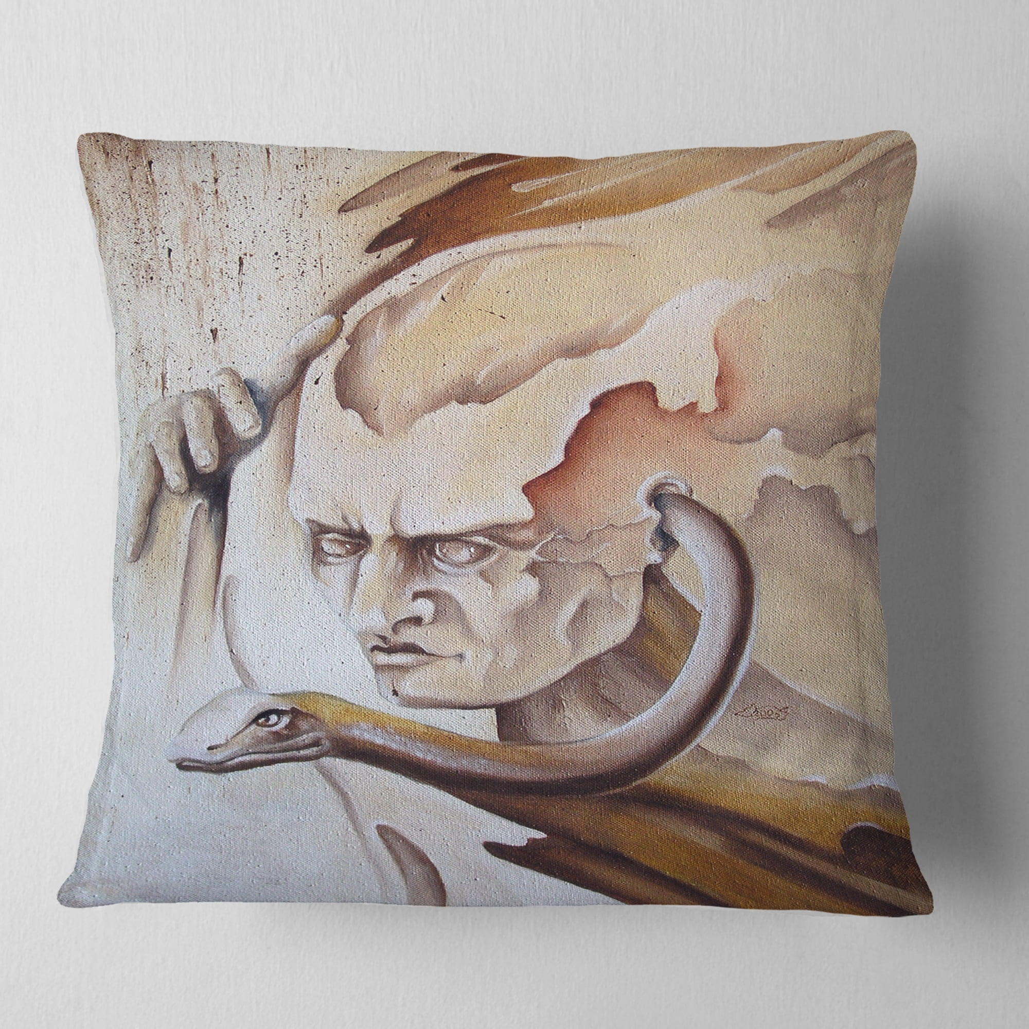 Designart Voice Inside - Abstract Throw Pillow - 18x18