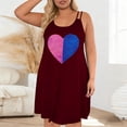 thumbnail image 4 of SCSAlgin Women Sleeveless Heart Printed Night Gown Spaghetti Strap Sleep Dress Chemise Sleepwear, 4 of 5