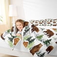 thumbnail image 3 of Castle Fairy Watercolor Winter Brown Bear Full Size Comforter Sets 3-Piece,Snow Cabin Pine Bedding Comforter Set,White Green Cream,Reversible,1 Comforter and 2 Pillowcases, 3 of 6