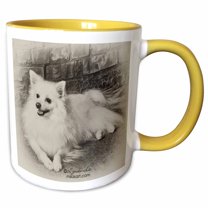 3drose, American Eskimo Dog, 11oz Two-tone Yellow Mug