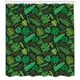 thumbnail image 3 of Jungle Shower Curtain, Pattern of Various Forest Leaf Silhouettes, Fabric Bathroom Set with Hooks, 69W X 84L Inches Extra Long, Fern Green Charcoal Grey Sea Green and Olive Green, by Ambesonne, 3 of 3