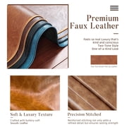 83 Faux Leather Sofa,Mid Century Modern Convertible Futon Sofa Bed with Adjustable Armrest and Backrest,2 Pillows for Living Room,Office,Brown