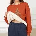 thumbnail image 2 of successthop Womens Christmas Sweatshirts Tree Fleece Plus Size Crewneck Long Sleeve Tops Pullover Sweater Casual Clothes, 2 of 8