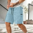 thumbnail image 7 of HOZADOIE Mens Athletic Shorts Cargo Fashionable Plus Size Solid Color Elastic Waistband Drawstring Comfortable 5 Inseam Loose Fit Casual Shorts with Pockets, 7 of 7