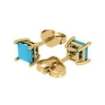 thumbnail image 2 of Clara Pucci 1.5Ct Turquoise Princess Cut VVS1 Push Back Stud 18k Solid hypoallergenic Gold Designer Earrings For December, 2 of 7