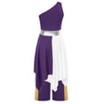 thumbnail image 2 of TTAO Girls Worship Dance Dress Clothing Sets Sleeveless Asymmetrical Hem Church Choir Dress with Wide-Leg Praise Pants Purple 8, 2 of 7