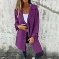 thumbnail image 2 of YDFCWXW Womens Jackets Casual Single Hooded Jacket Lapel Neck Long Sleeve Solid Color Blazers for Women 2025 Purple, S, 2 of 6