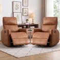 thumbnail image 3 of Bonzy Home Brown Manual Swivel Recliner Chair, 360° Swivel Base Single Sofa with Adjustable Backrest and Footrest, Modern Living Room Furniture, Brown, 3 of 7