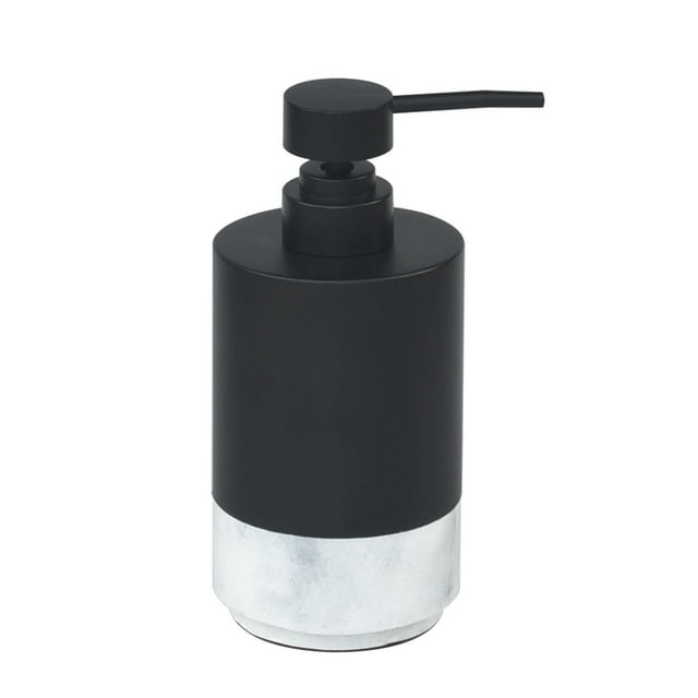 hometrends Black Soap Dispenser with Faux Marble Trim