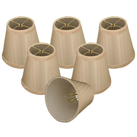 Floral Candelabra Shade Sets - Alcott Hill Striped 5'' Silk Empire Candelabra Shade (Set of 6)