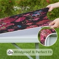 thumbnail image 6 of Square Tablecloth with Elastic Edges 34 * 34 Inch Pioneer Waterproof Red Flower Beautiful-01 Table Cover Washable Indoor and Outdoor for Party Kitchen Dinner Banquet Patio Picnic, 6 of 6