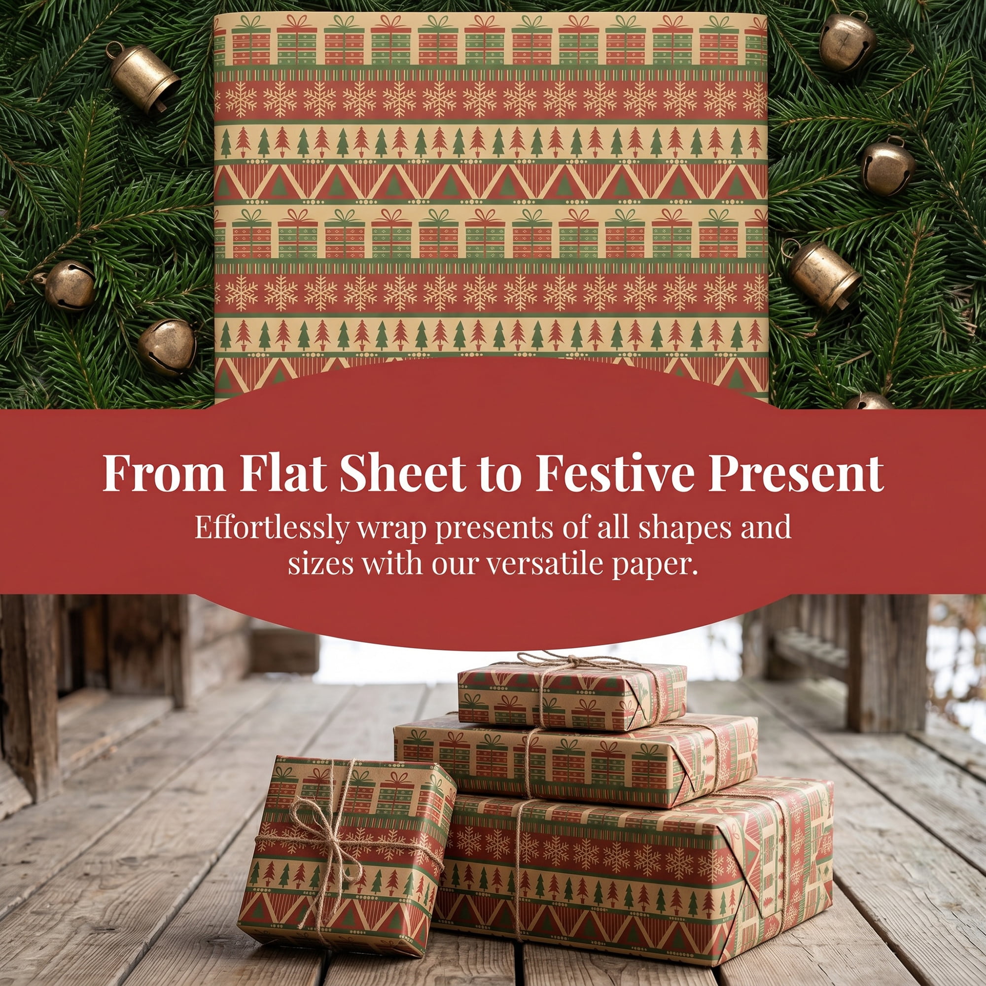 Unique Bargains Premium Gift Wrapping Paper for Christmas and Events Red Gift 27.6"x 19.7"