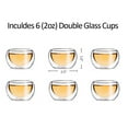 thumbnail image 4 of CoreLife Heat Thermal Resistant Double Wall Insulated Glass Sake Tea Cups, 6 Borosilicate Glass Tea Cups (2 oz Tea Cups), 4 of 6