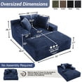 thumbnail image 2 of Wiilayok 68.5"D x 50"W Oversized Boneless Chaise Lounge Chair,High Density Sponge with Super Strong Rebound，Corduroy Fabric Cloud Sofas Couches for Living Room, No Assembly Blue, 2 of 8