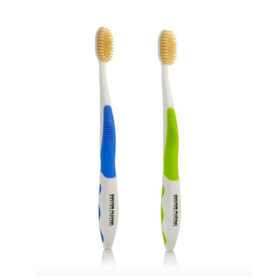 DOCTOR PLOTKA'S MOUTH WATCHERS  Soft Flossing Toothbrush, 2 Pack, Manual Soft Toothbrush for Adults, Ultra Clean, Good for Sensitive Teeth and Gums, By Dr. Plotka's, Colors May Vary
