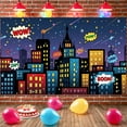 thumbnail image 3 of Hero Banner Colorful Design City Night Banner Party Backdrop for Birthday Party Baby Shower Photography Background, 3 of 9