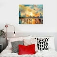 thumbnail image 4 of COMIO Mofutinpo Large Black Framed Cityscape New York abstract wall art Brown City Theme Paintings Modern Canvas office wall decor living room modern artwork Size, 4 of 4