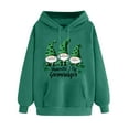 thumbnail image 3 of VBTAPA Women's St. Patrick's Day Hoodies Clover Shamrock Print Casual Sweatshirt Drawstring Long Sleeve Hooded Pullover Tops with Pocket Army Green L, 3 of 6