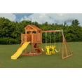 thumbnail image 7 of Creative Cedar Designs Timber Valley Wooden Playset with Wooden Roof, Glider Swing, Sandbox, Climbing Wall, Ladder, Slide & Belt Swings, 7 of 7