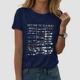 thumbnail image 2 of vigerkar Women Short Sleeve Crewneck Fashion Graphic Tees T-Shirt Pullover Tops (Navy, L), 2 of 5