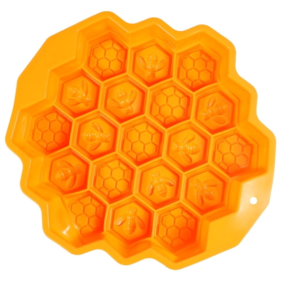 GOOHOCHY Honeycomb Shape Cake Mold Made of High Quality Orange Silicone for Baking Use 6 Inch