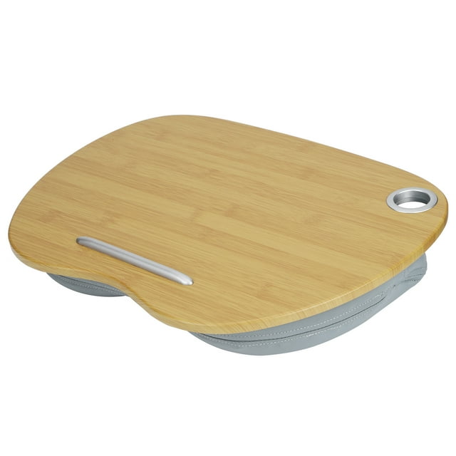 Bureau pour Ordinateur Portable, Plateau de Genoux Coussiné Table d'Apprentissage et d'Écriture Portable Appui-Tête d'Extérieur Table de Lit Multifonction, pour la Maison Extérieur Gris