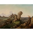 thumbnail image 2 of Jan Nepomucen Glowacki 18x14 Black Ornate Wood Framed Double Matted Museum Art Print Titled - Submontane Landscape - Ogrodzieniec (1846), 2 of 5