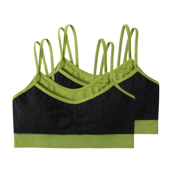 Jamicy Bras for Women 2 Pack Full Coverage Fashion Solid Color Casual Camisole Tank Top Ladies Comfy Sports Bras Top Everyday Bras