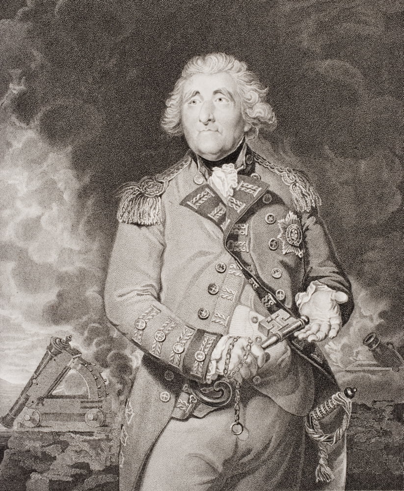 George Augustus Elliott Lord Heathfield 1St Baron Heathfield Governor Of Gibraltar 1717-1790 With The Keys Of Gibraltar From The Painting By Sir Joshua Reynolds Canvas Art - Ken Welsh Design Pics (13