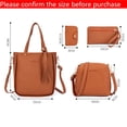 thumbnail image 5 of 4 unids/set moda borlas decoración Pu bolso de hombro de cuero bolso cruzado bolso cartera Color sólido bolso de mujer Combos 2024, 5 of 5