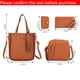 thumbnail image 5 of 4 unids/set moda borlas decoración Pu bolso de hombro de cuero bolso cruzado bolso cartera Color sólido bolso de mujer Combos 2024, 5 of 5