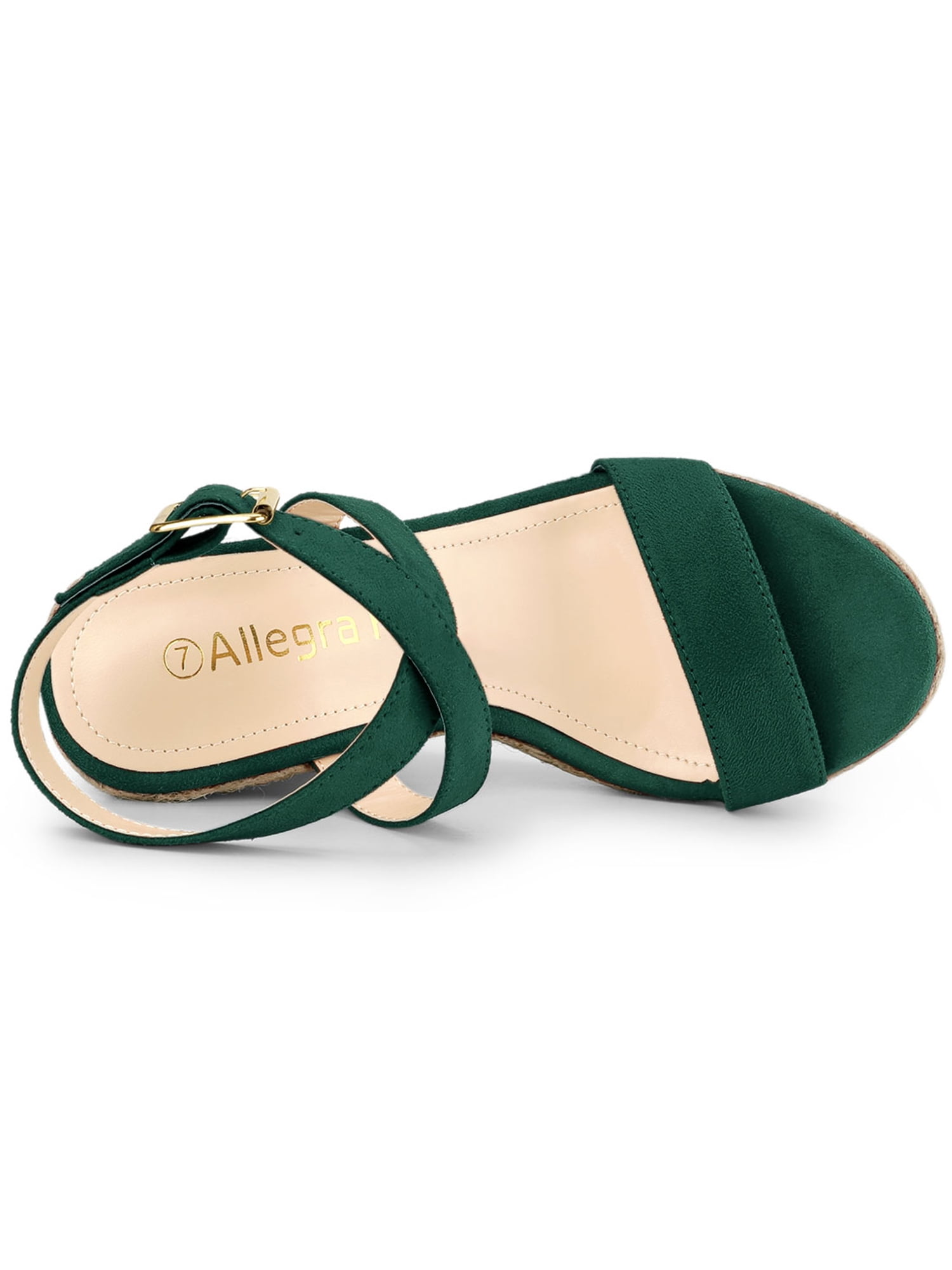 DARING DIVA Women's Slingback Crisscross Wedges Heel Espadrille Sandals Green 7