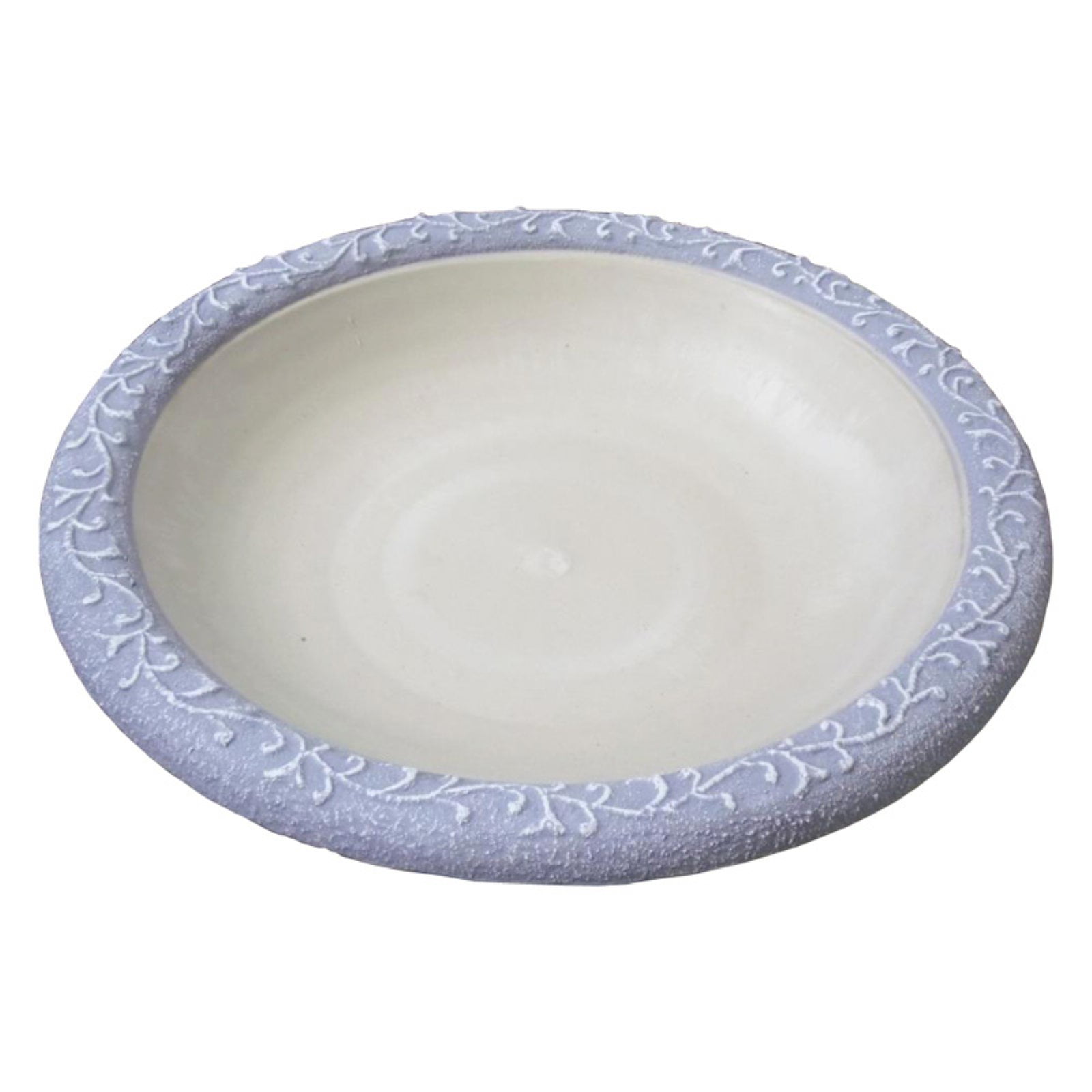 Tierra Garden White Gloss Bird Bath Bowl with Matte Rim