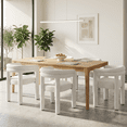 thumbnail image 2 of Dayalane Modern Boucle Barrel Dining Chairs Set of 6, Upholstered Curved Back Armchairs for Dining Room,Vanity Chairs for Living Room Kitchen Restaurant, White, 2 of 7