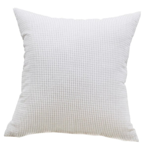 Funda de cojín de pana suave para sofá, 20 x 20 pulgadas, 24 x 24 pulgadas Blanco 60 x 60cm