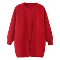 thumbnail image 4 of HCYSFG Womens Longline Cardigan Sweater Open Front Long Sleeve Patch Pockets Loose Fit Textured Knit Casual Everyday Layering Tops, 4 of 7