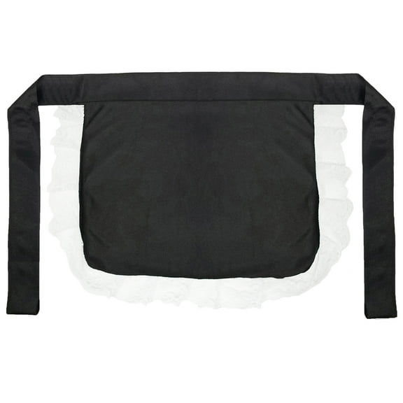 SeasonsTrading Adult/Teen Black Nurse Maid Apron with White Lace Ruffles Costume Accessory