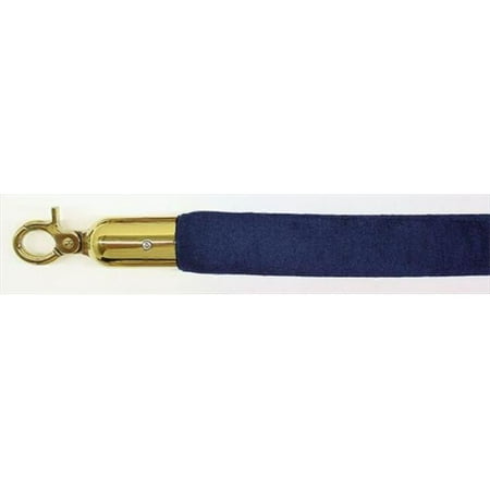 

VIP Crowd Control 1665 96 in. Velour Rope with Gold Closable Hook - Blue