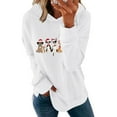 thumbnail image 5 of Christmas Hoodie for Women Long Sleeved Tops Funny Holiday, Graphic Sweatshirt with Pockets White-1 2XL, 5 of 6