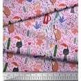 thumbnail image 2 of Soimoi Rayon Crepe Fabric Leaves & Cute Animals Cartoon Print Sewing Fabric Yard 46 Inch Wide, 2 of 3