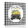 thumbnail image 2 of Canvas Wall Art Farm Lemons Canvas Art Print Black and White Buffalo Plaid Lemon Truck Summer Pictures Wall Decor for Living Room Bedroom Artwork Decorations Stretched Framed Ready to Hang 12"x12", 2 of 9