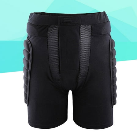 TEHAUX 30Inch Black Cotton EVA Hockey Pants Impact Resistance for Adult Youth Sports Activities