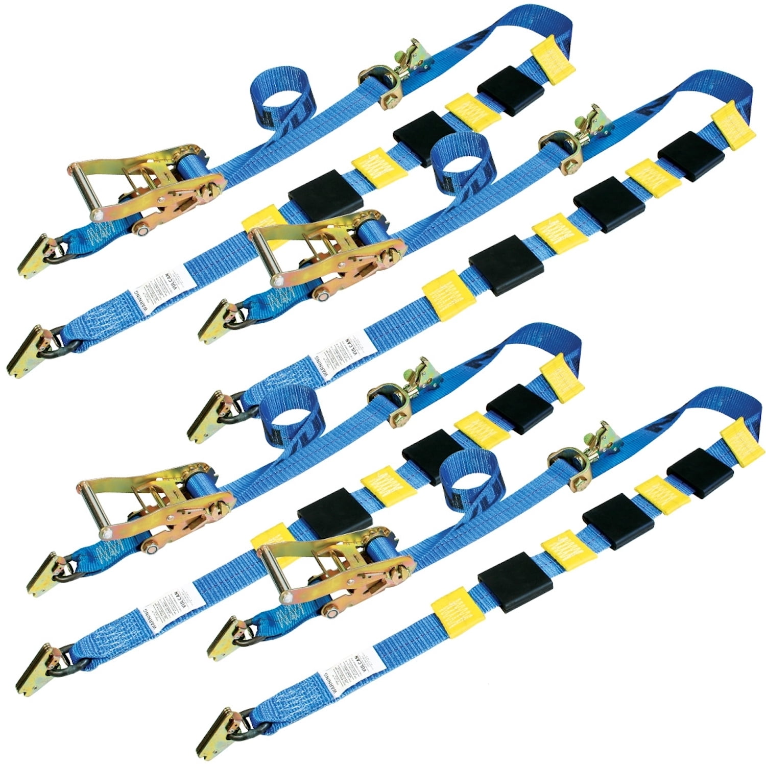 VULCAN Car Tie Downs E Track Rolling Idler 3Cleat 120 Inch, 4 Pack